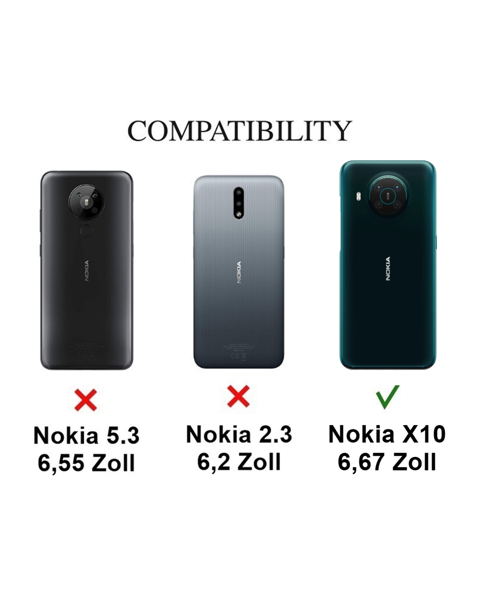 Hülle für Nokia X10/X20 Handyhülle Case Silikon Cover Bumper Carbonfarben