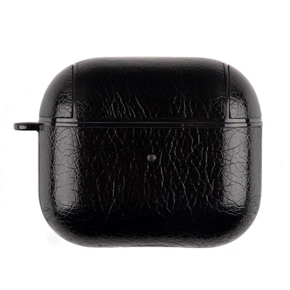 Hülle für Apple AirPods 3 Kunstleder Case Cover Etui Bumper Schutzhülle Schwarz