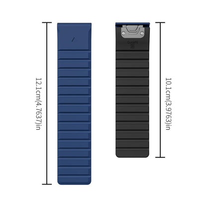 Armband für Garmin Fenix 5/5X/6X/7X Silikon Ersatzband magnetisch Schwarz-Blau