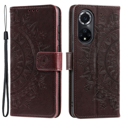 Hülle für Huawei Nova 9 / Honor 50 Handyhülle Flip Case Cover Etui Mandala Braun