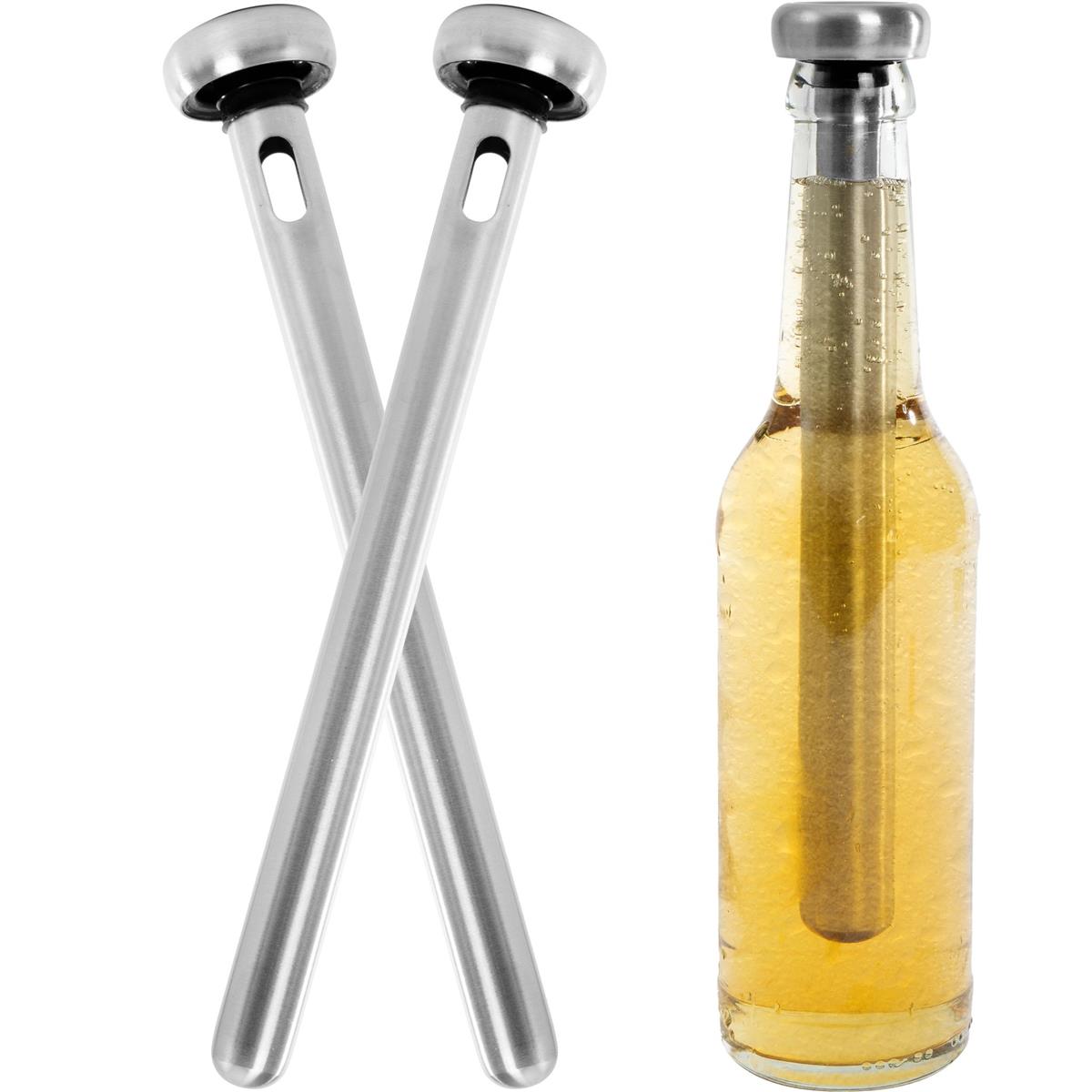 Bierkühler 2 x Edelstahl Bierkühlstab Flaschenkühler Bier Flaschen Kühlstab Beer