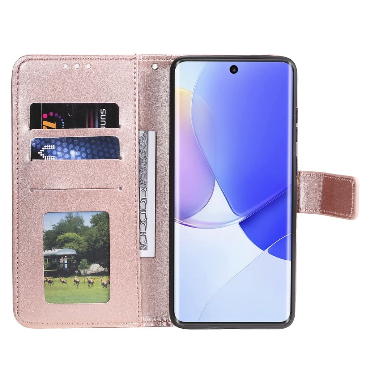 Hülle für Huawei Nova 9 / Honor 50 Handyhülle Flip Case Cover Mandala Rosegold