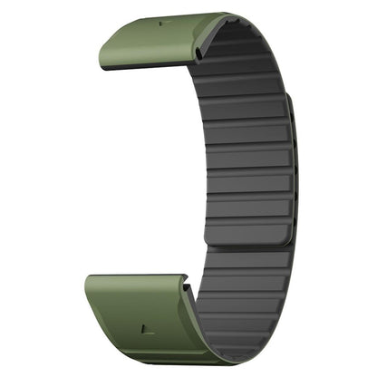 Armband für Garmin Fenix 5/5X/6X/7X Silikon Ersatzband magnetisch Schwarz-Grün