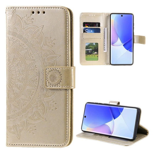 Hülle für Huawei Nova 9 / Honor 50 Handyhülle Flip Case Cover Etui Mandala Gold