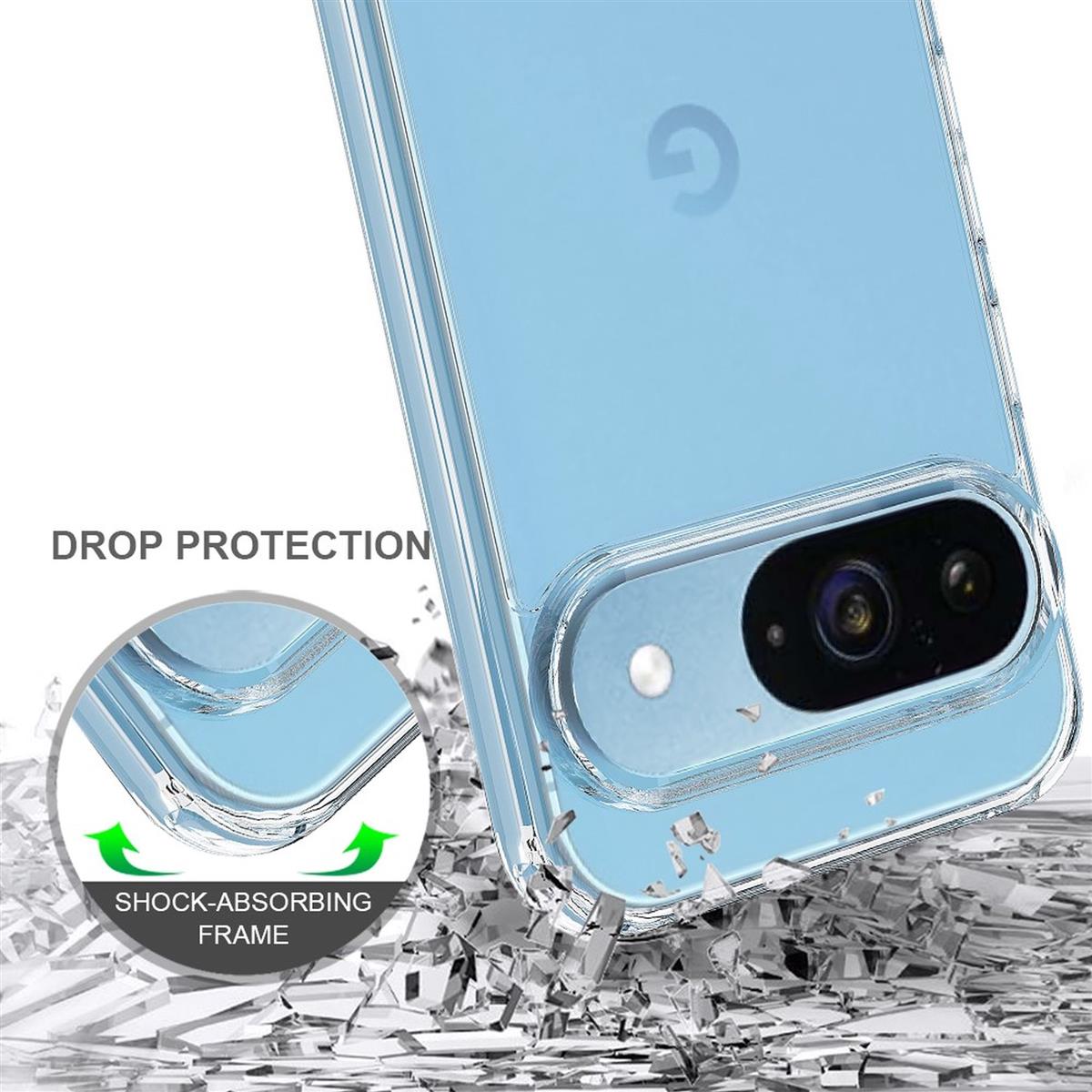 Hülle für Google Pixel 9 Handyhülle Case Hybrid Silikon Bumper Cover Klar