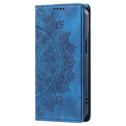 Hülle für Apple iPhone 16 Pro Max Handyhülle Flip Case Cover Tasche Mandala Blau