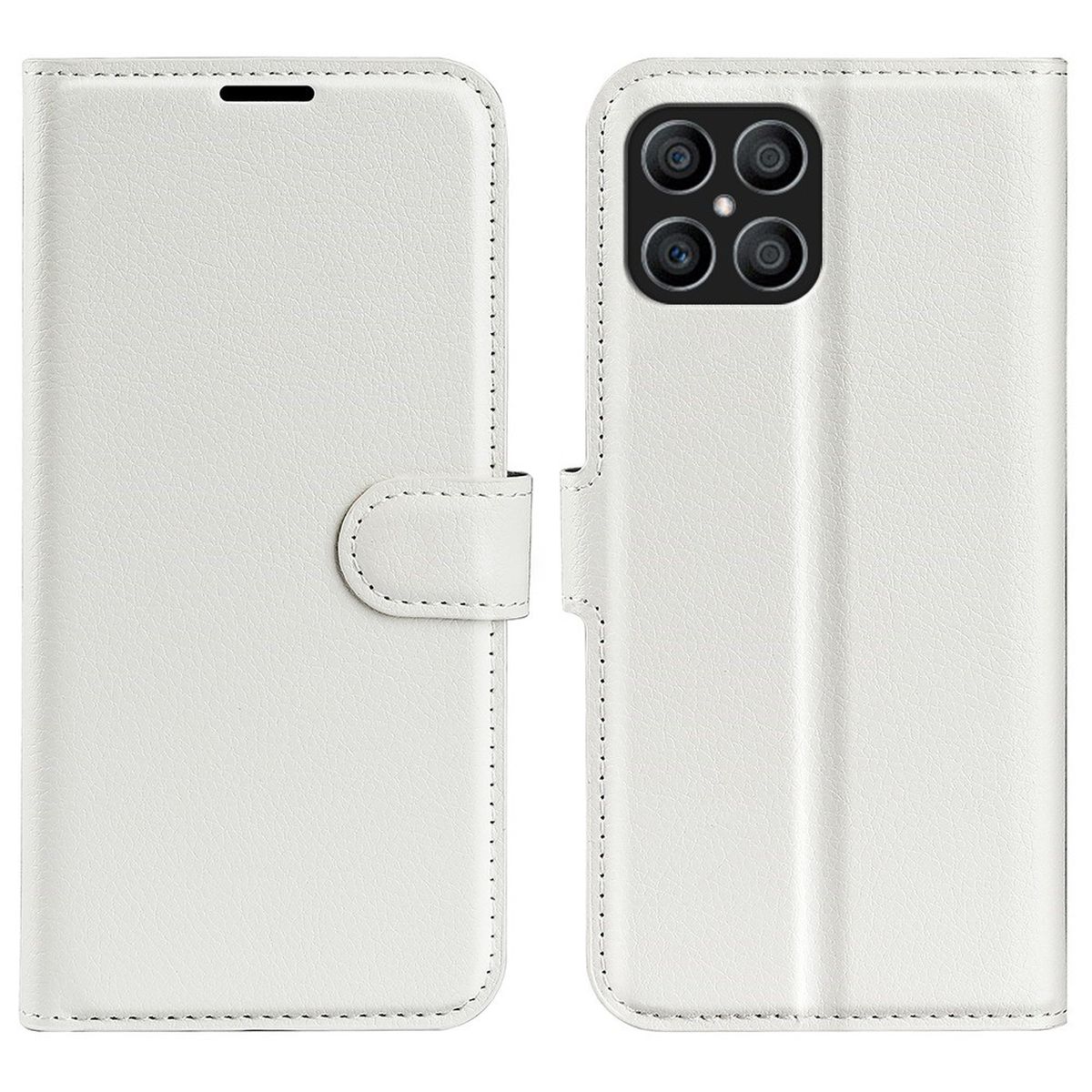 Hülle für Honor X8 Handyhülle Flip Case Schutzhülle Cover Tasche Etui Weiß