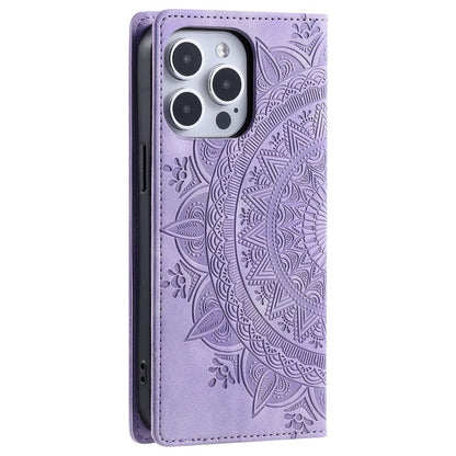Hülle für Apple iPhone 16 Pro Max Handyhülle Flip Case Cover Tasche Mandala Lila