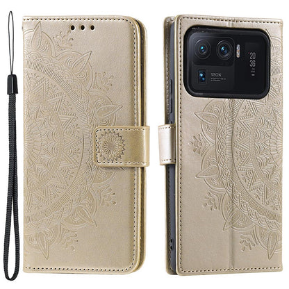 Hülle für Xiaomi Mi 11 Ultra Handyhülle Flip Case Cover Schutzhülle Mandala Gold