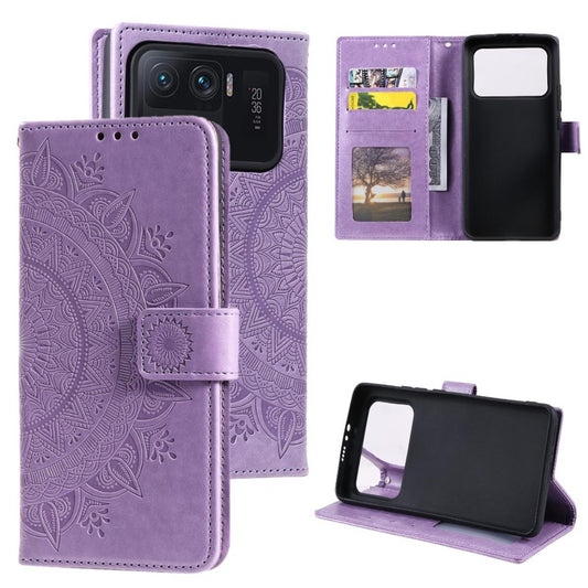 Hülle für Xiaomi Mi 11 Ultra Handyhülle Flip Case Cover Schutzhülle Mandala Lila