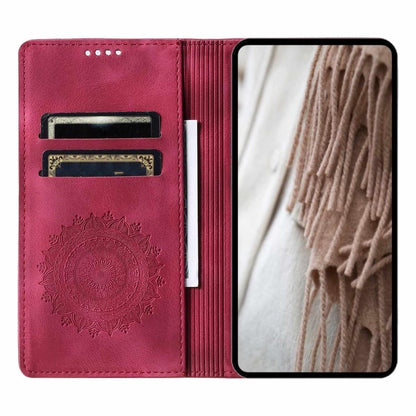Hülle für Samsung Galaxy S24 FE Handyhülle Flip Case Cover Tasche Mandala Rot