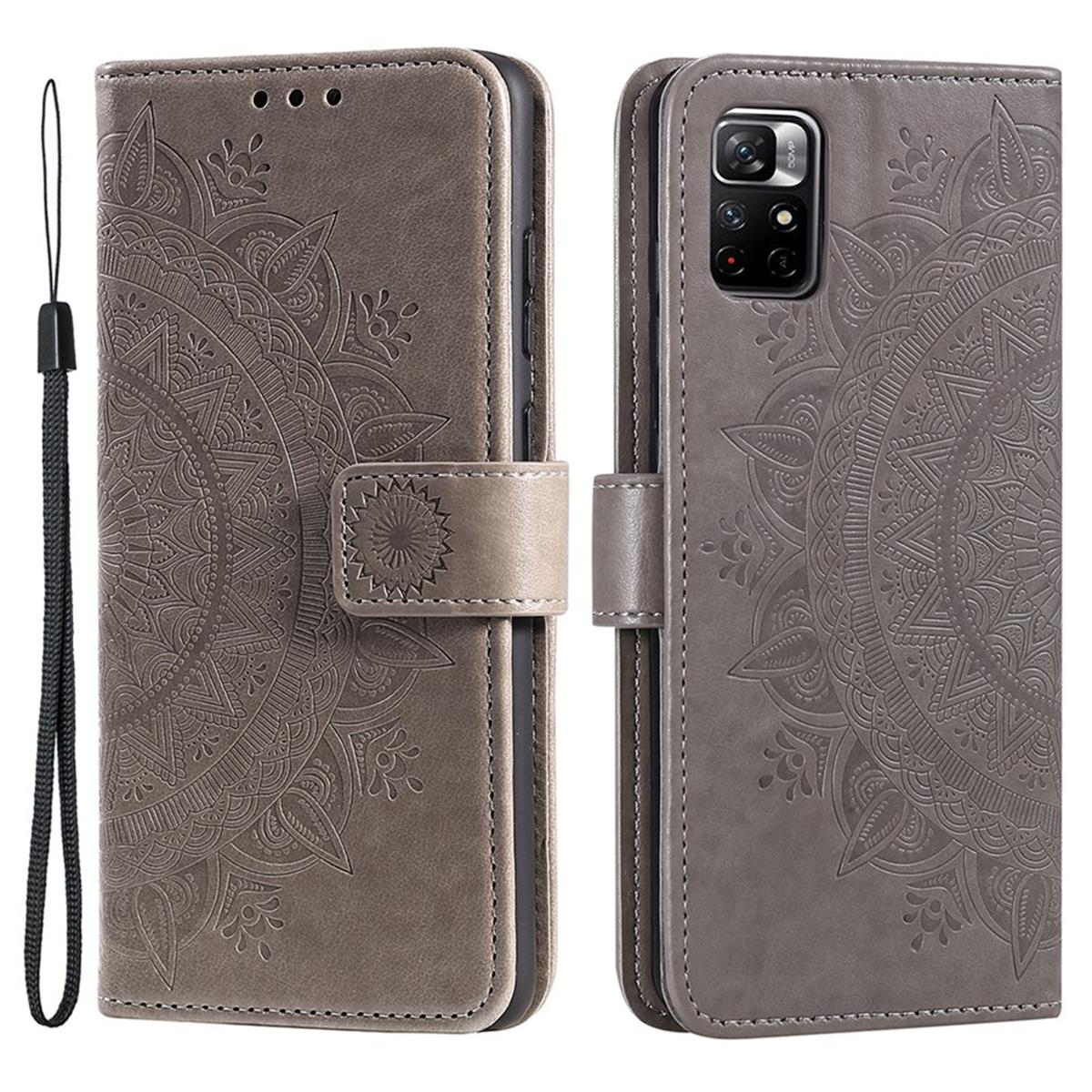 Hülle für Xiaomi Poco M4 Pro 5G/Redmi Note 11S 5G Handy Flip Case Mandala Grau