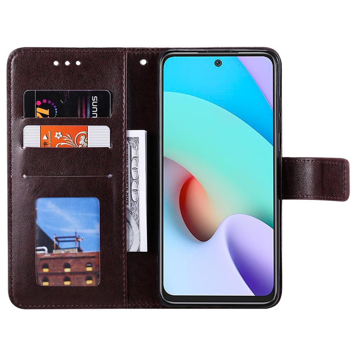 Hülle für Xiaomi Redmi 10/10 Prime Handy Tasche Flip Case Cover Mandala Braun