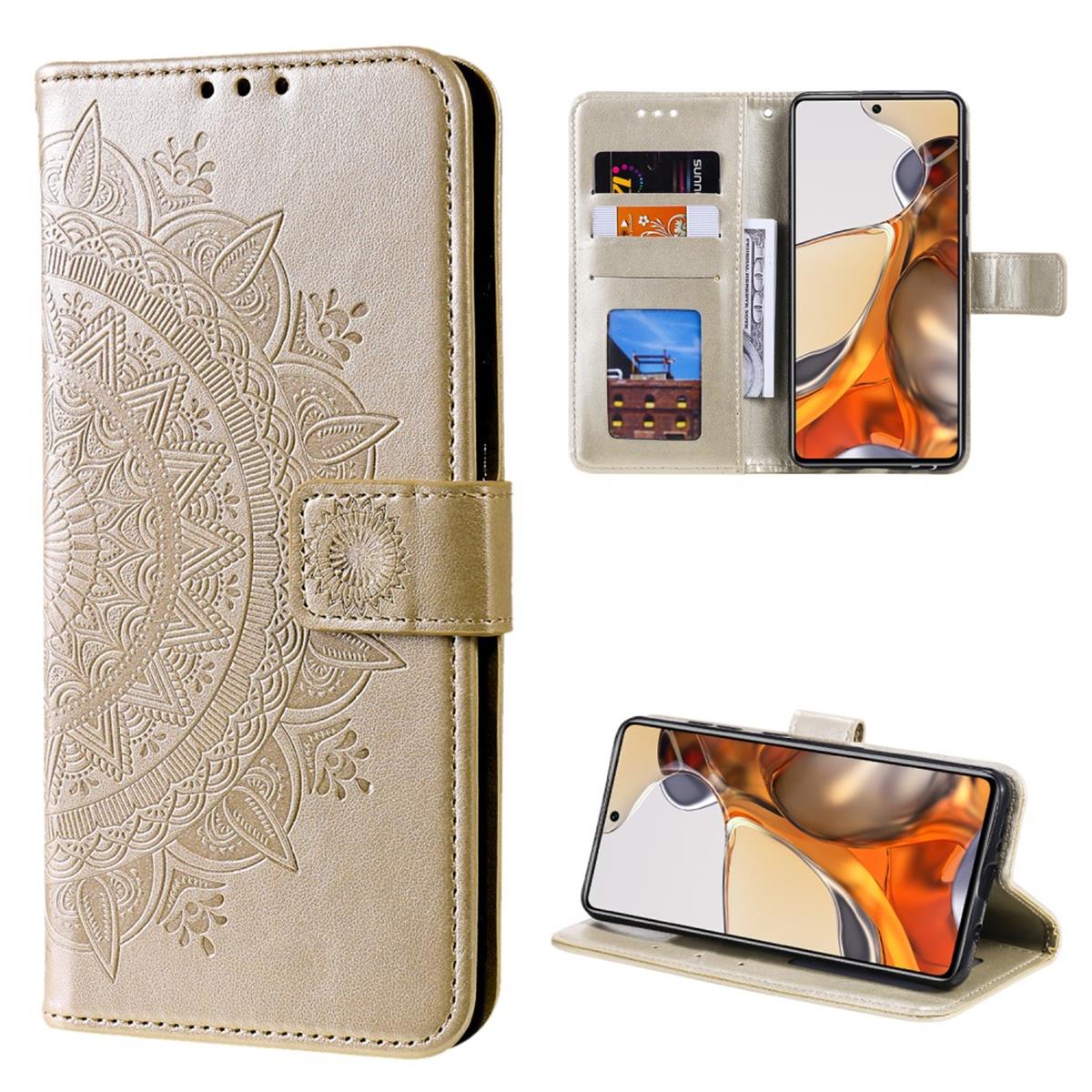 Hülle für Xiaomi 11T/11T Pro Handyhülle Flip Case Cover Schutzhülle Mandala Gold