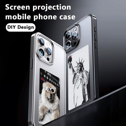 Hülle für Apple iPhone 15 Handy Case mit NFC Display E-Ink Silikon Hybrid Cover