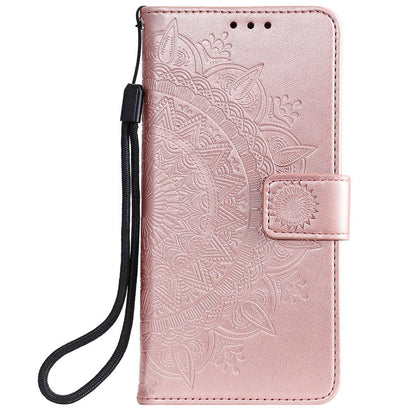 Hülle für Xiaomi Redmi 10/10 Prime Handy Tasche Flip Case Cover Mandala Rosegold
