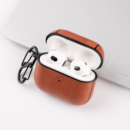 Hülle für Apple AirPods 3 Kunstleder Case Cover Bumper Schutzhülle Dunkelbraun