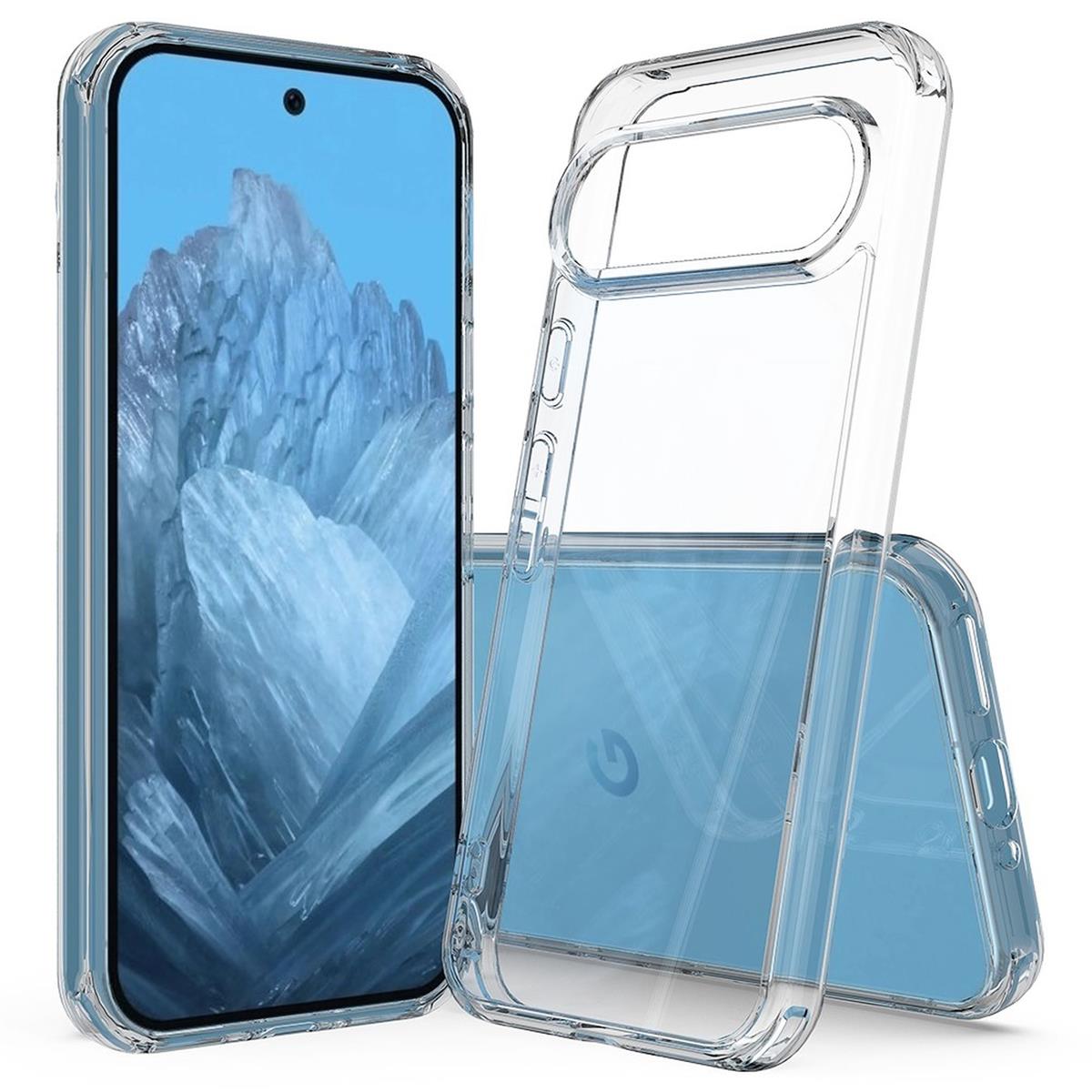 Hülle für Google Pixel 9 Handyhülle Case Hybrid Silikon Bumper Cover Klar