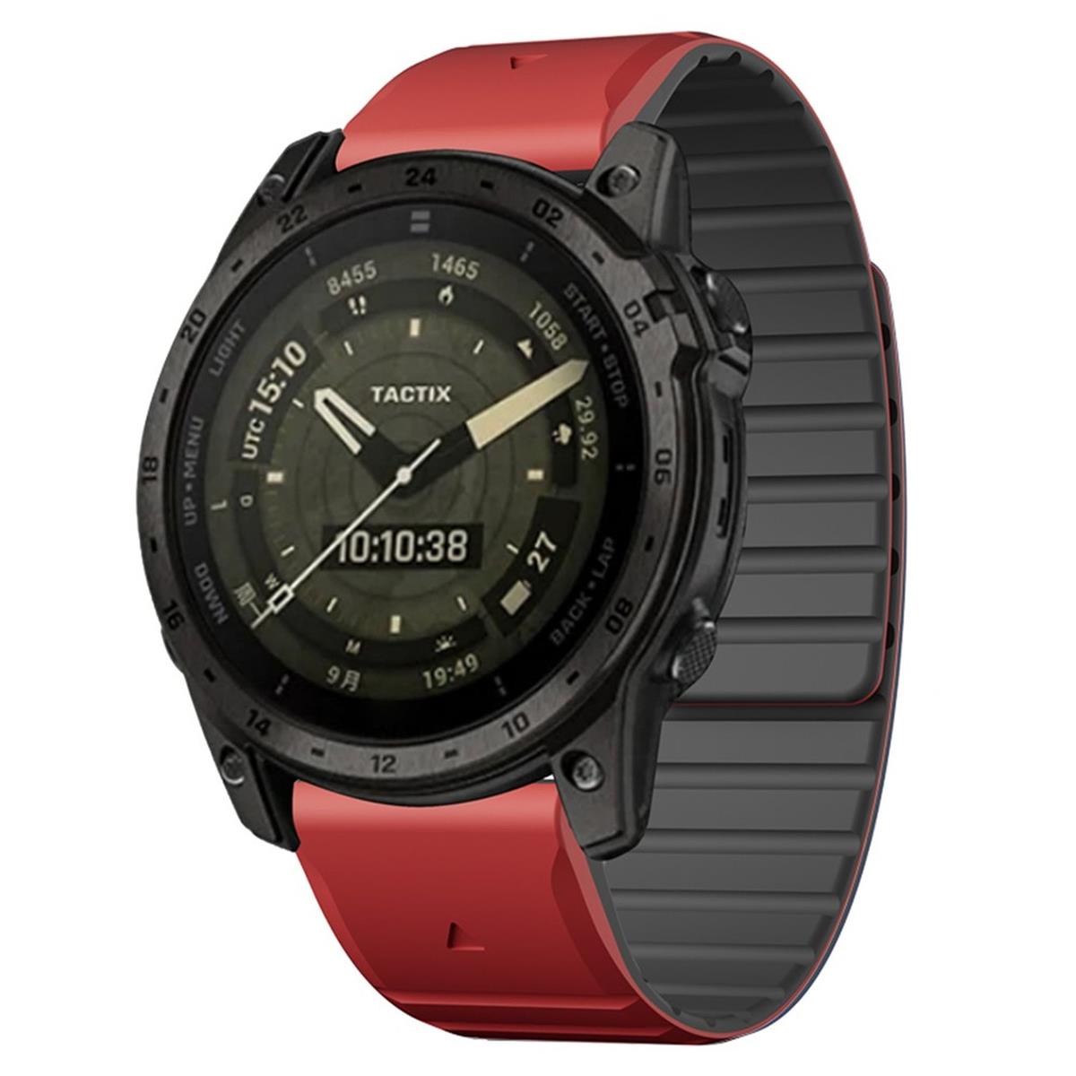 Armband für Garmin Fenix 5 / 5X / 6X / 7X  Silikon Ersatzband Strap magnetisch