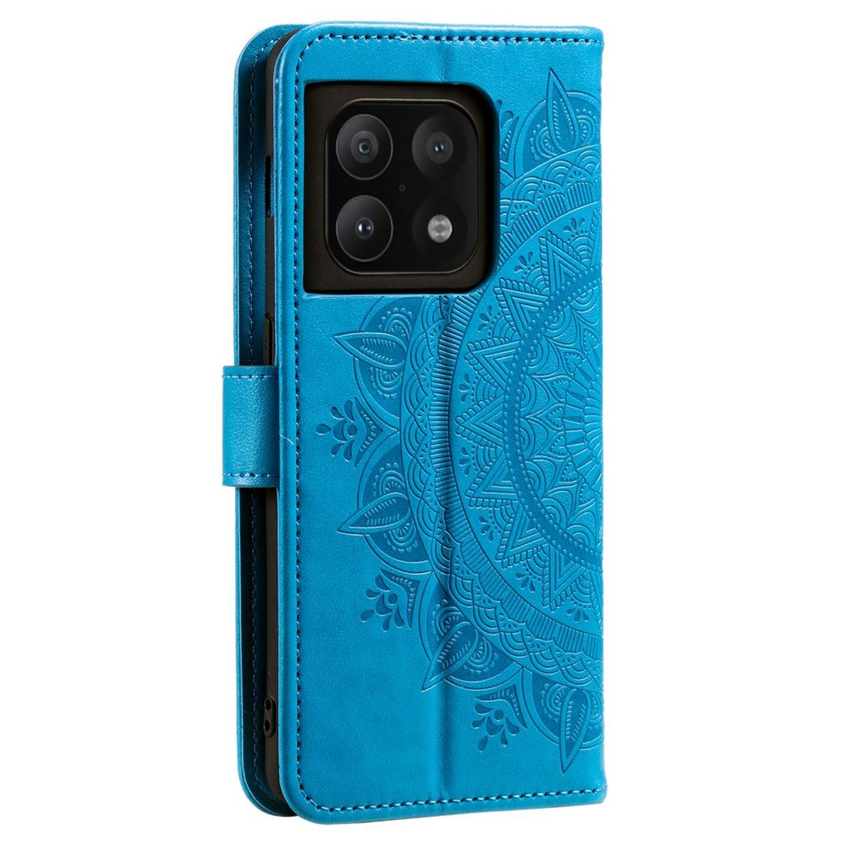 Hülle für OnePlus 10 Pro 5G Handyhülle Flip Case Cover Etui Mandala Blau