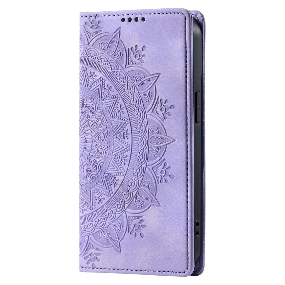 Hülle für Apple iPhone 16 Handyhülle Flip Case Cover Tasche Etui Mandala Lila