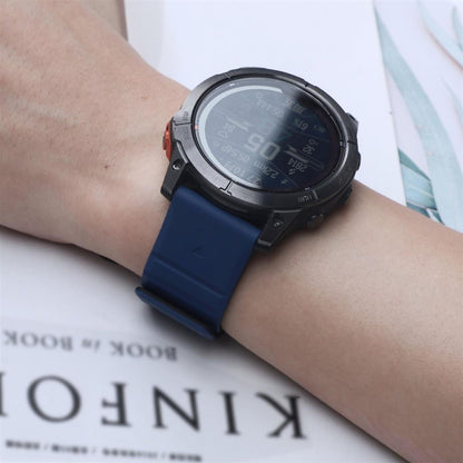 Armband für Garmin Fenix 5/5X/6X/7X Silikon Ersatzband magnetisch Schwarz-Blau