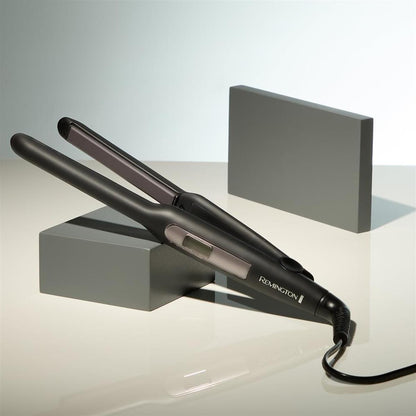 Remington Glätteisen [extra schmale Platten: für kurzes Haar, Pixies, Pony, Bart & kleine Locken] Haarglätter (Ultra-Pro-Keramikbeschichtung, LCD-Display,150-230°C)