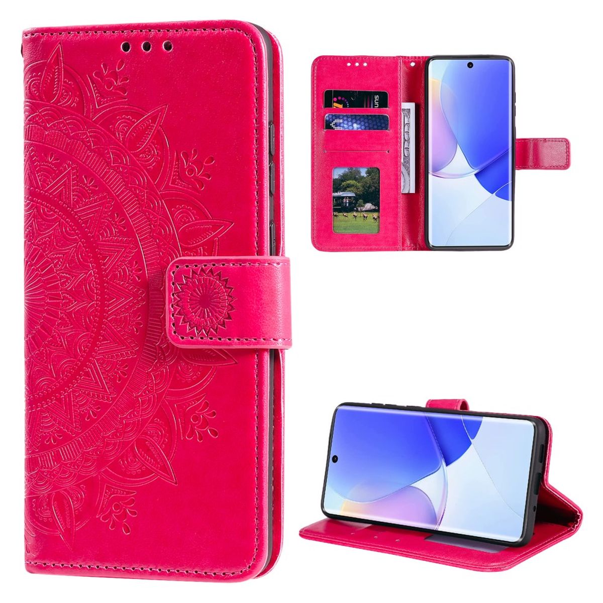 Hülle für Huawei Nova 9 / Honor 50 Handyhülle Flip Case Cover Etui Mandala Pink