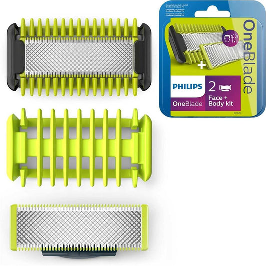 Philips OneBlade Original-Ersatzklingen mit Körper-Kit, 2er-Pack, QP620/50