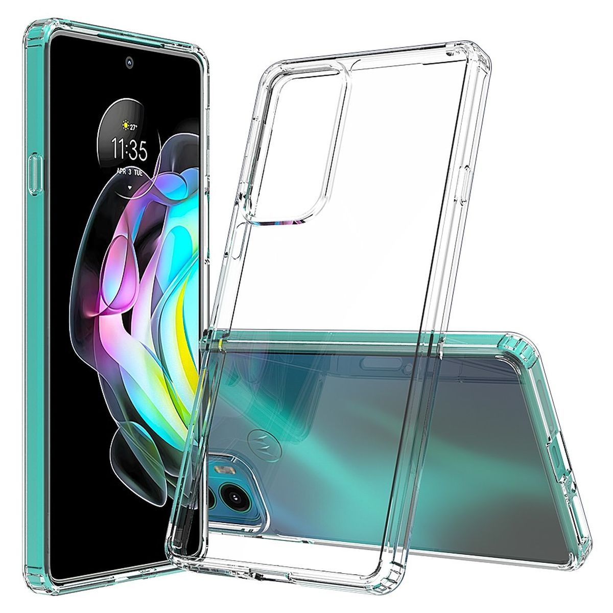 Hülle für Motorola Edge 20 Handyhülle Hybrid Silikon Case Bumper Cover Klar