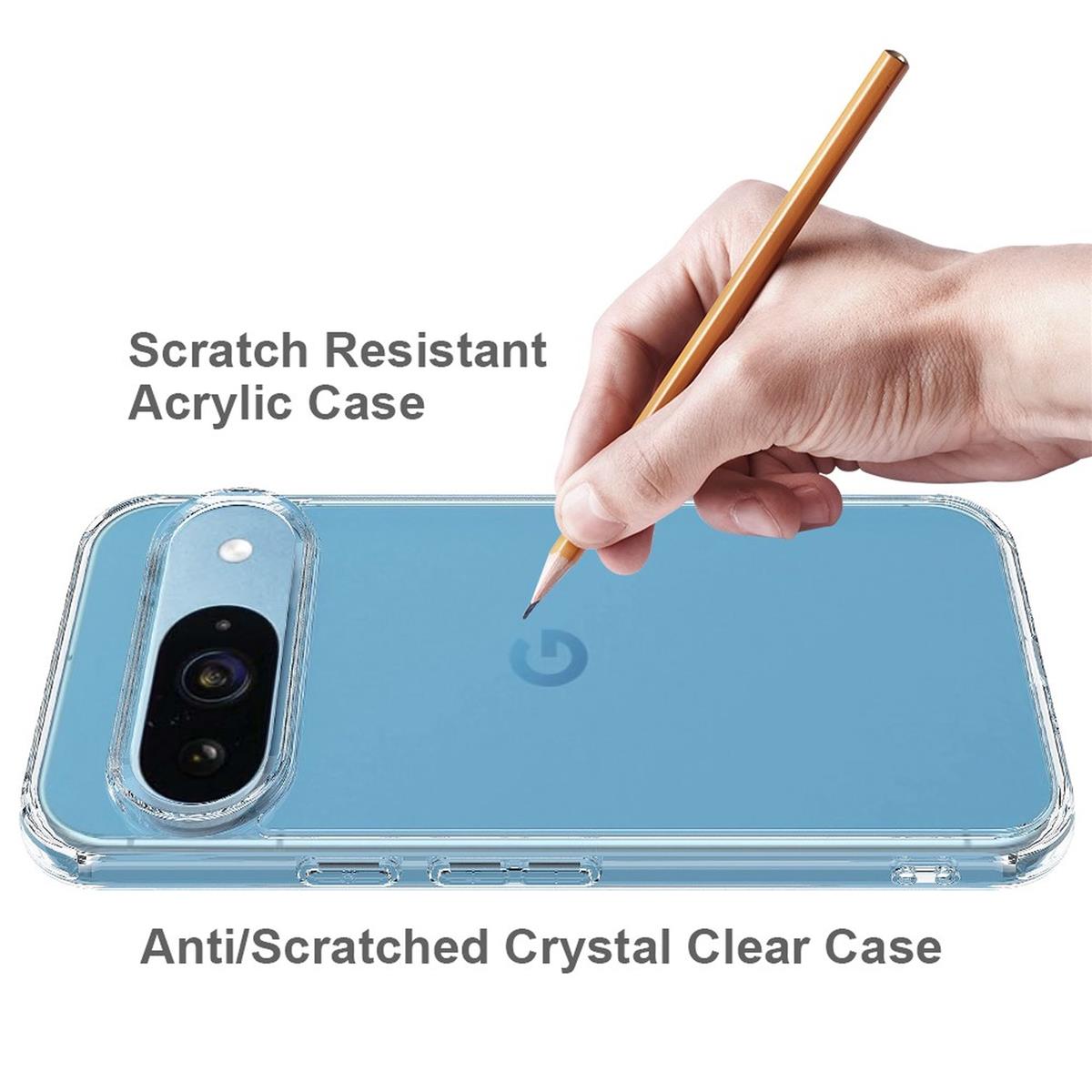 Hülle für Google Pixel 9 Handyhülle Case Hybrid Silikon Bumper Cover Klar
