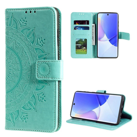 Hülle für Huawei Nova 9 / Honor 50 Handyhülle Flip Case Cover Etui Mandala Grün