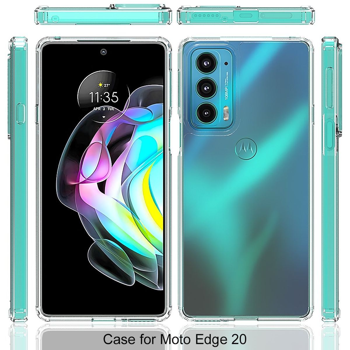 Hülle für Motorola Edge 20 Handyhülle Hybrid Silikon Case Bumper Cover Klar