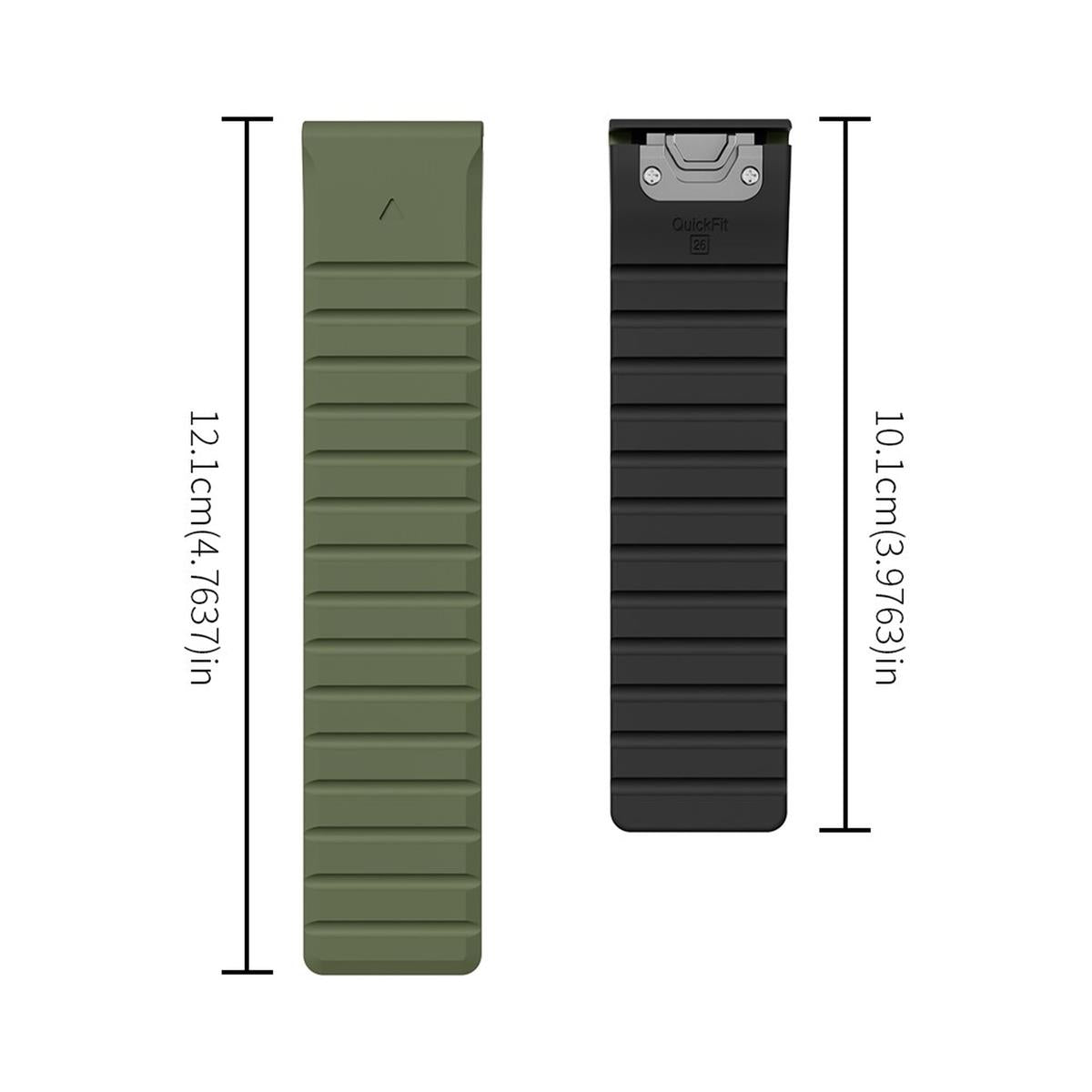 Armband für Garmin Fenix 5/5X/6X/7X Silikon Ersatzband magnetisch Schwarz-Grün