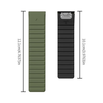 Armband für Garmin Fenix 5/5X/6X/7X Silikon Ersatzband magnetisch Schwarz-Grün