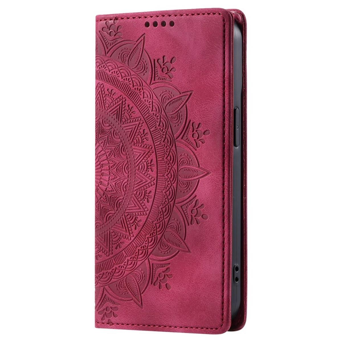 Hülle für Samsung Galaxy S24 FE Handyhülle Flip Case Cover Tasche Mandala Rot