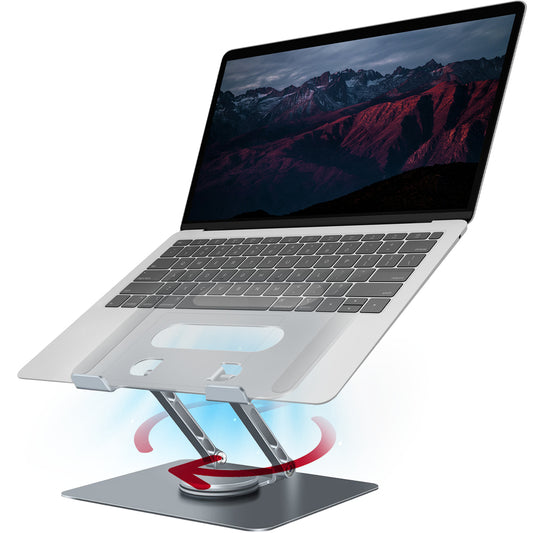 Laptop Ständer Höhenverstellbar mit 360° drehbarer Basis 10-17 grau