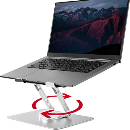 Laptop Ständer Höhenverstellbar mit 360° drehbarer Basis 10-17 silber