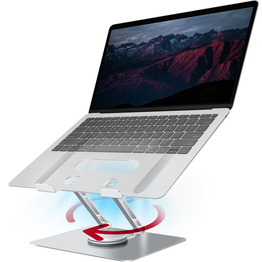 Laptop Ständer Höhenverstellbar mit 360° drehbarer Basis 10-17 silber