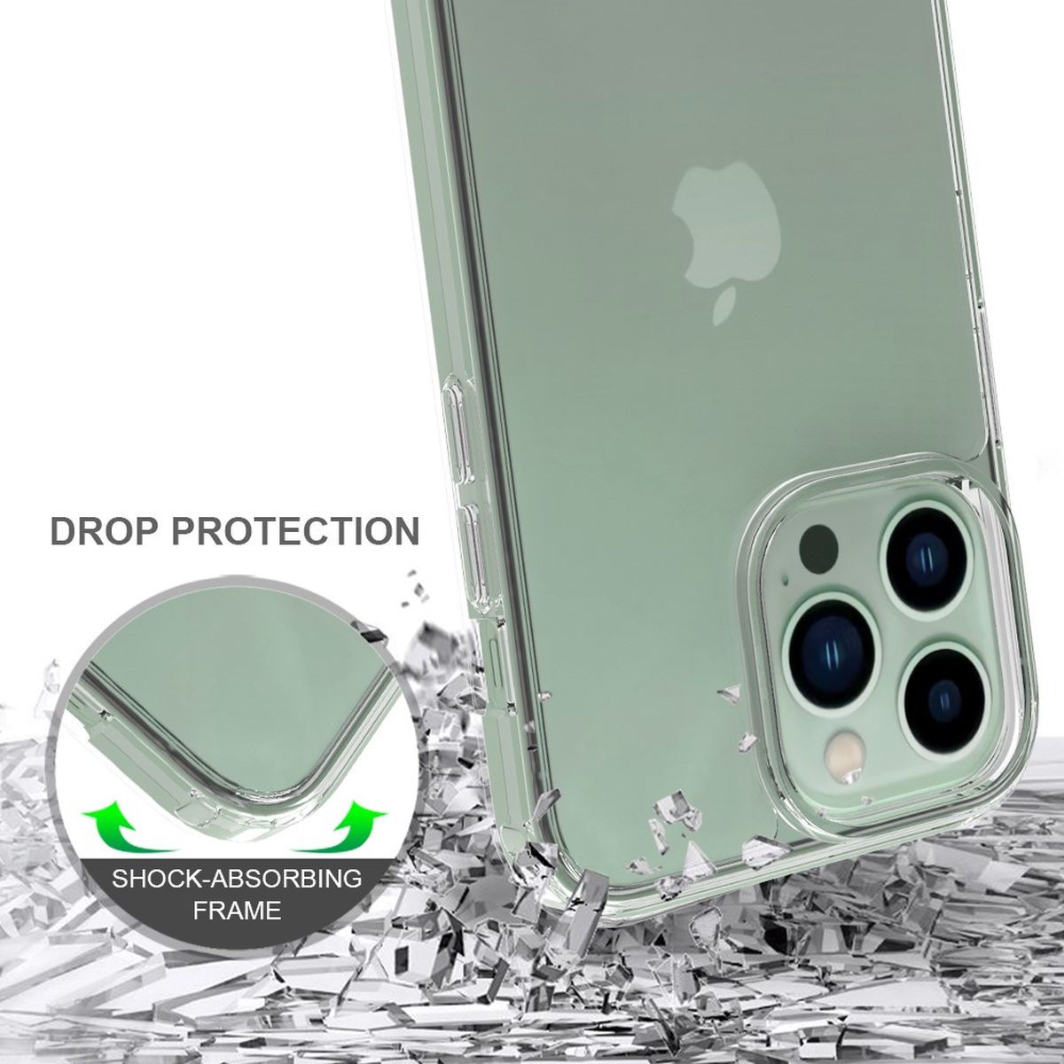 Hülle für Apple iPhone 14 Pro Max Handyhülle Tasche Hybrid Case Schutzhülle Cover Klar