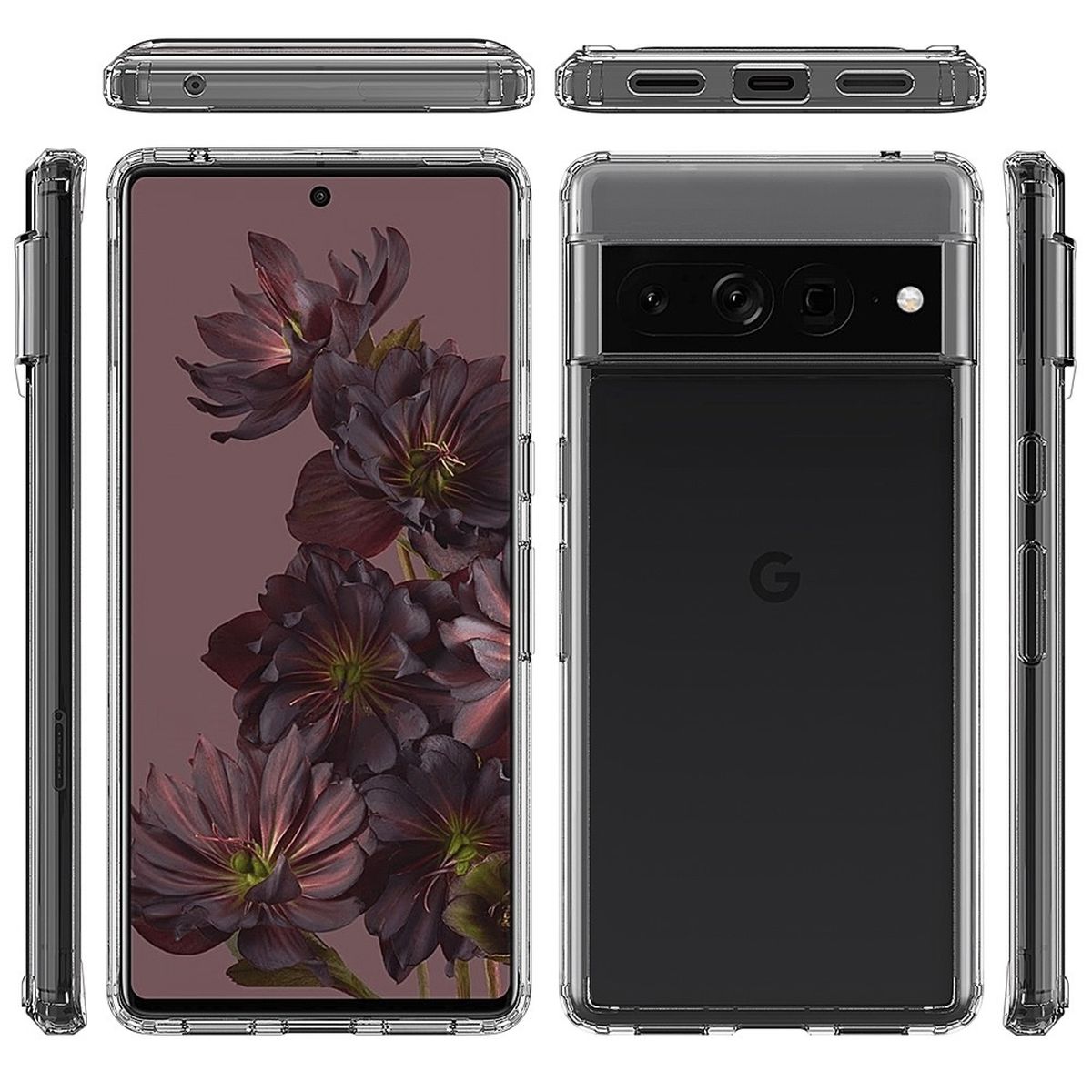 Hülle für Google Pixel 7 Pro Handyhülle Tasche Hybrid Case Schutzhülle Cover Klar
