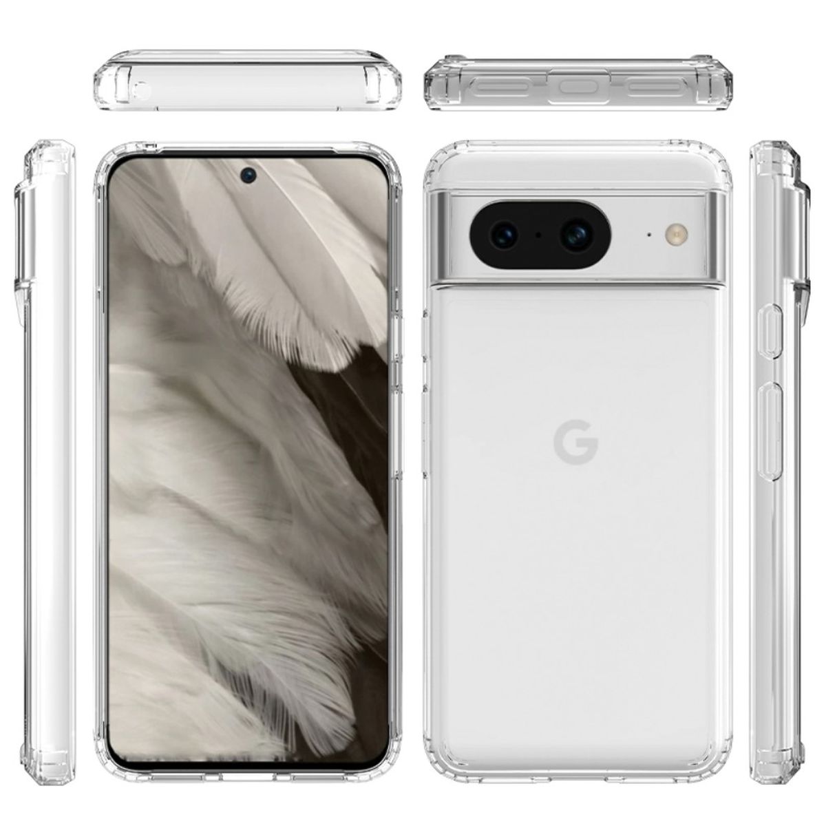 Hülle für Google Pixel 8 Handyhülle Tasche Hybrid Case Schutzhülle Cover Klar