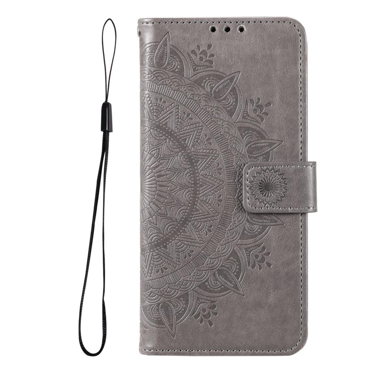 Hülle für Xiaomi Poco M4 Pro 5G/Redmi Note 11S 5G Handy Flip Case Mandala Grau