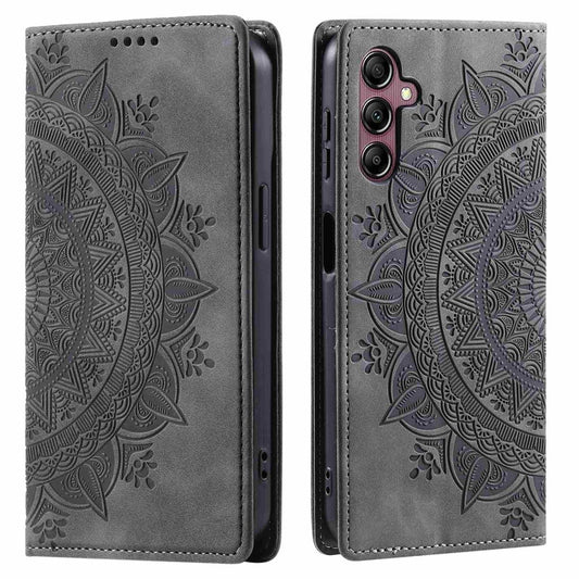 Hülle für Samsung Galaxy S25+ Handyhülle Flip Case Cover Tasche Etui Mandala Grau