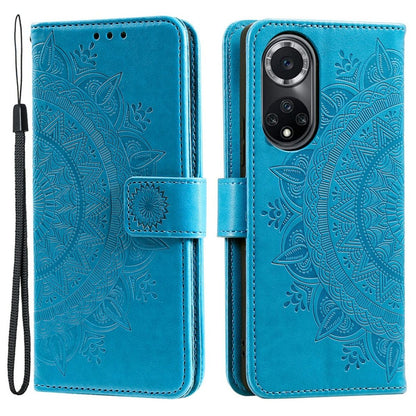 Hülle für Huawei Nova 9 / Honor 50 Handyhülle Flip Case Cover Etui Mandala Blau