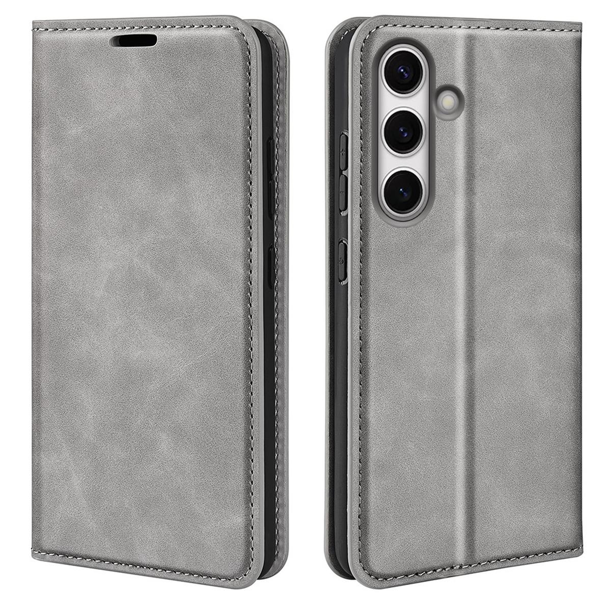 Hülle für Samsung Galaxy S24 FE Handyhülle Flip Case Cover Schutz Tasche Grau