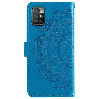 Hülle für Xiaomi Redmi 10/10 Prime Handy Tasche Flip Case Cover Mandala Blau
