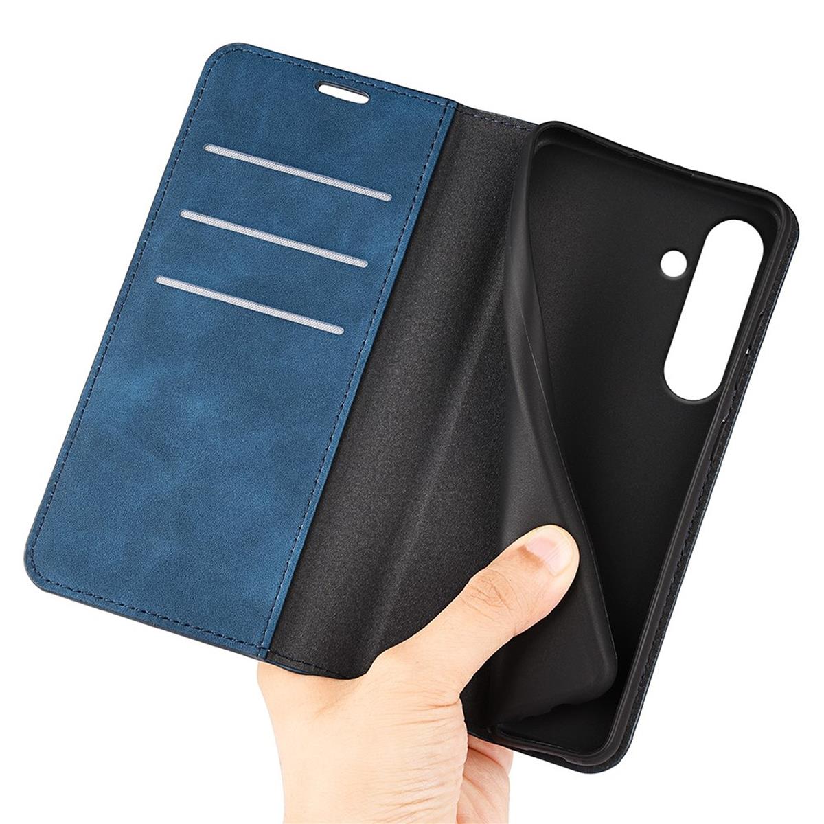Hülle für Samsung Galaxy S24 FE Handyhülle Flip Case Cover Schutz Tasche Blau
