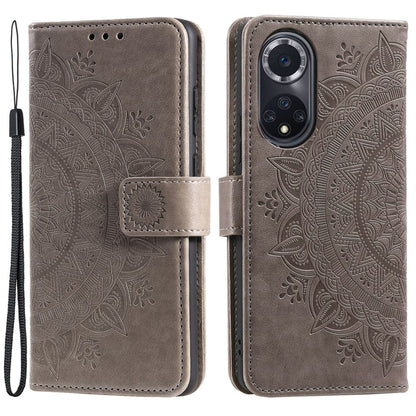 Hülle für Huawei Nova 9 / Honor 50 Handyhülle Flip Case Cover Etui Mandala Grau