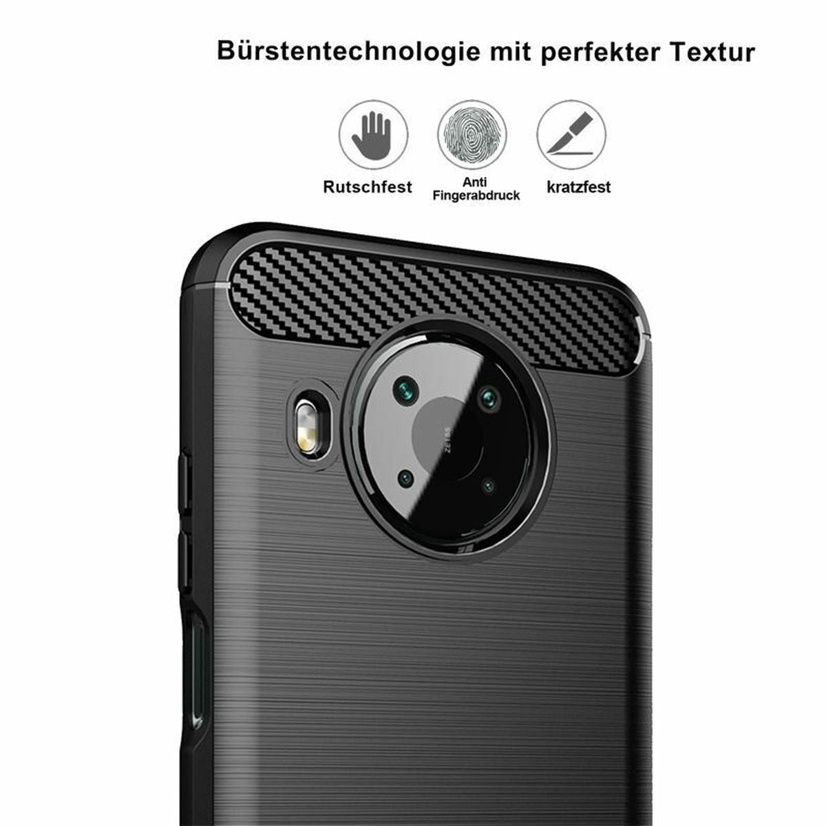 Hülle für Nokia G10/G20 Handyhülle Case Silikon Cover Bumper Carbonfarben